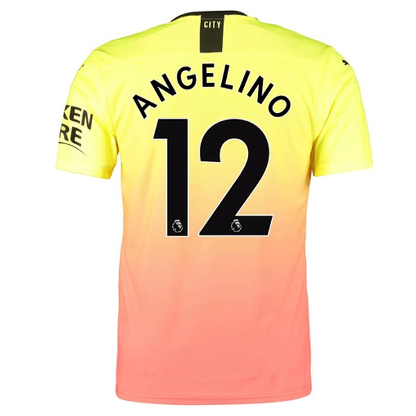 Camiseta Manchester City NO.12 Angelino Replica Tercera Ropa 2019/20 Naranja